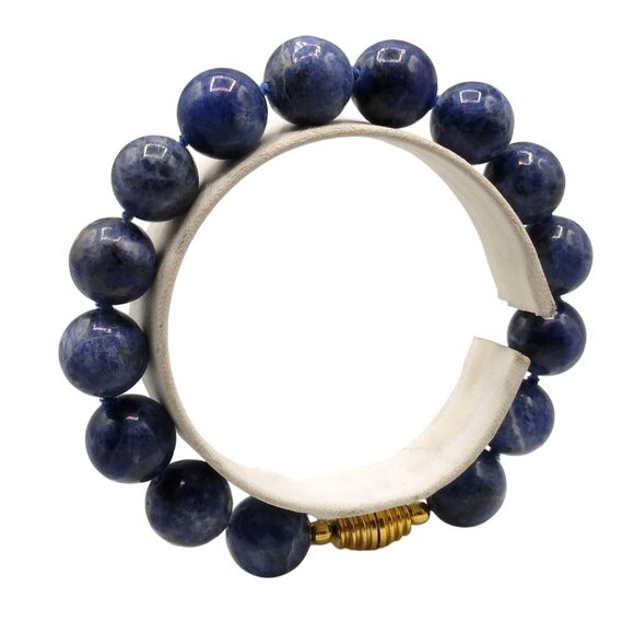 Sodalite Polished Beads Knotted Vintage Bracelet - Picture 9 of 9
